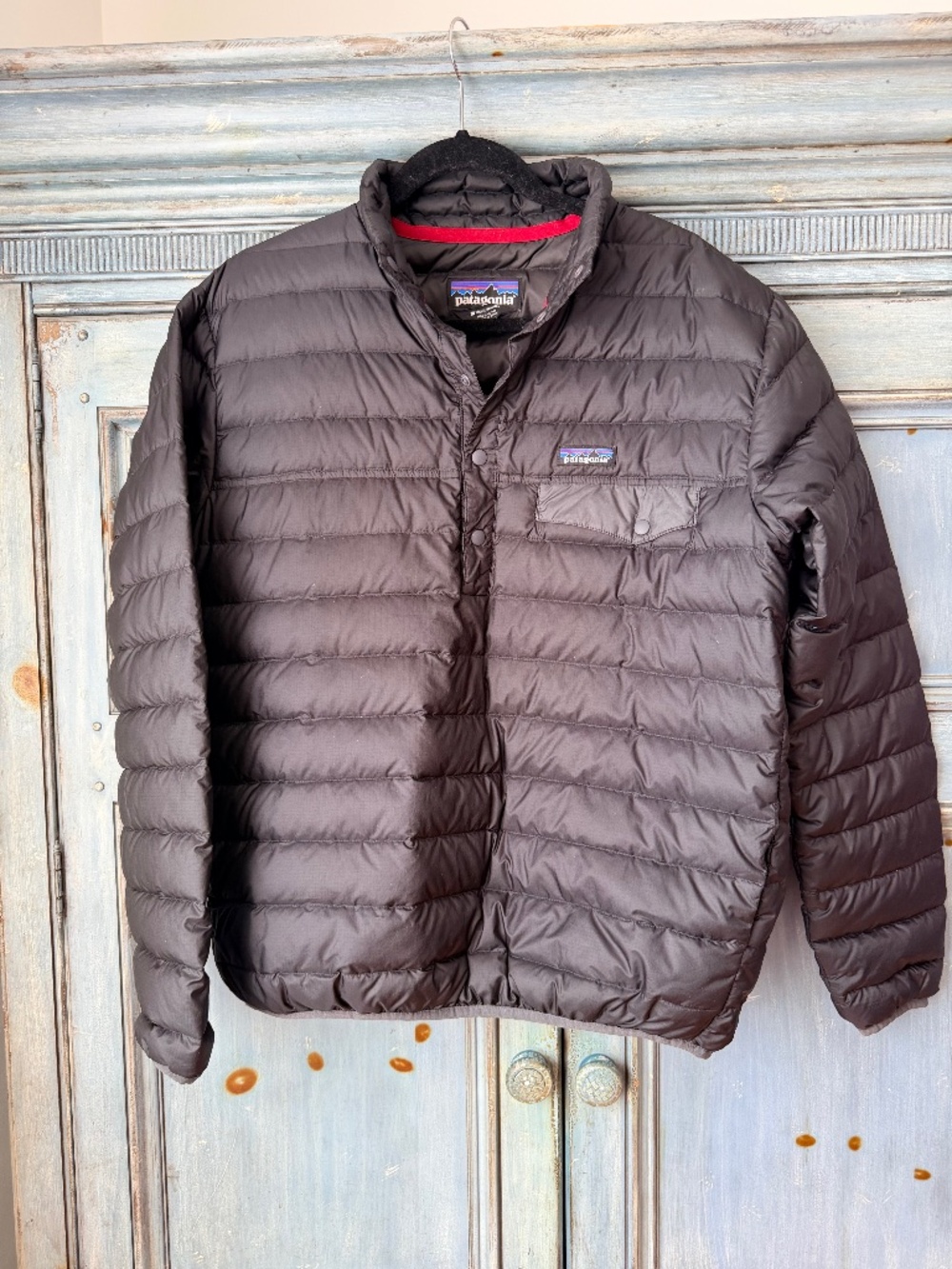 Patagonia Men's Down Snap-T Pullover in Black Size M
